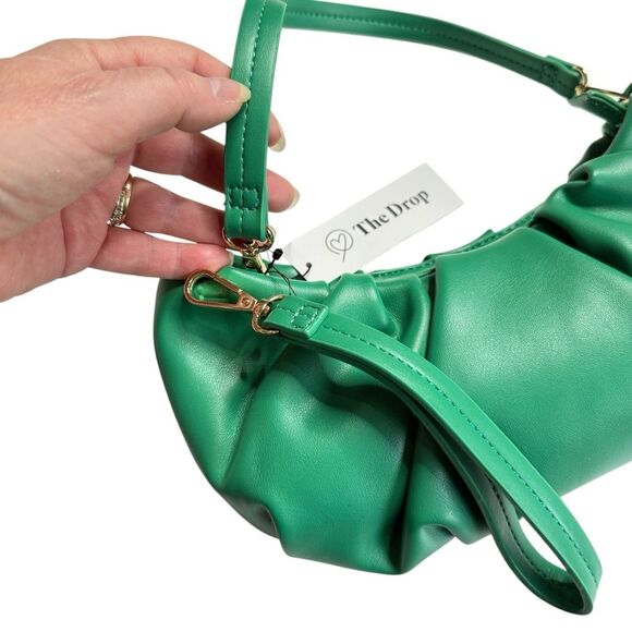 The Drop Ulla Ruched Convertible Bag Clutch Ultramarine Green NWT - Picture 11 of 16